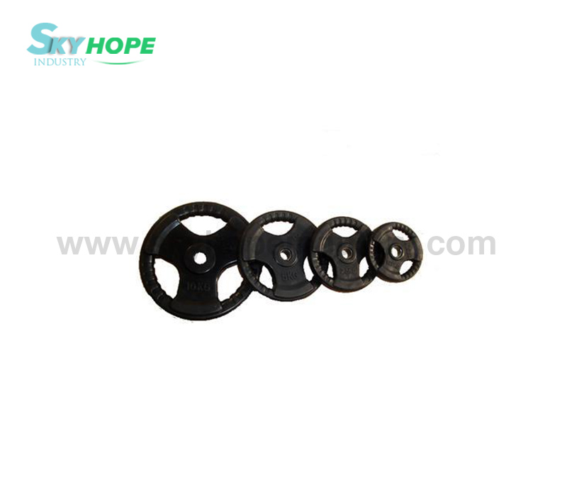 Tri-grip Rubber Barbell Plate